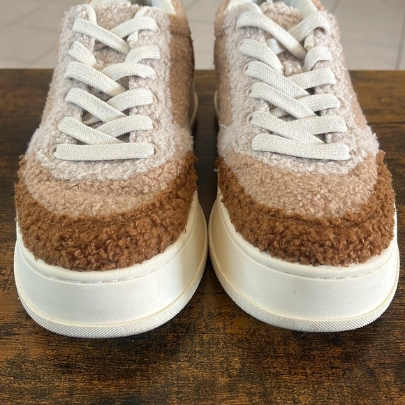 Zara Shearling Trainers Teddy Sneakers in Mixed Brown Size 37 - Picture 7 of 12